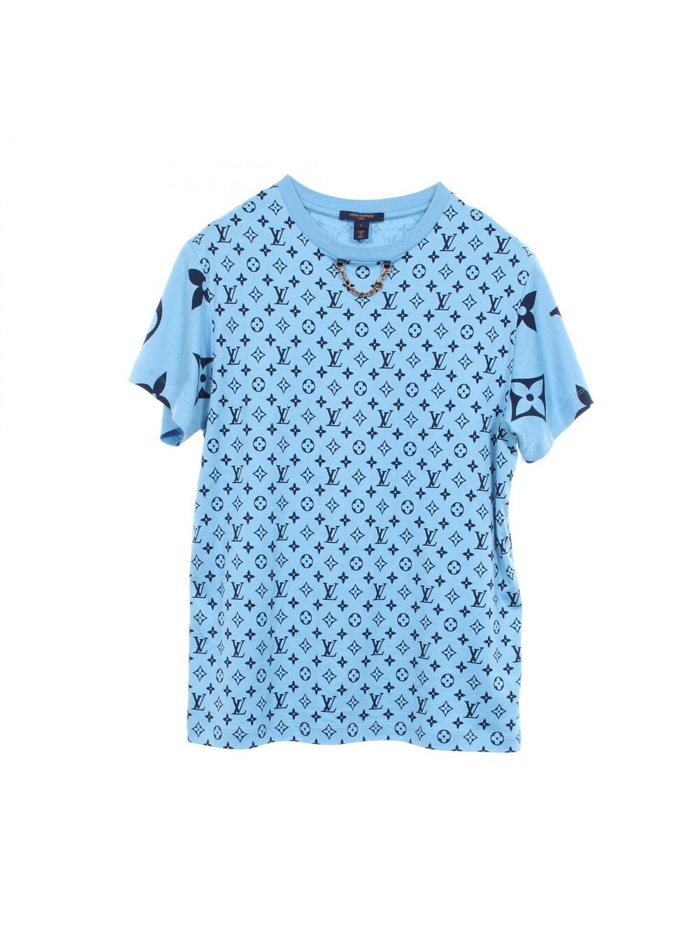 Louis Vuitton Mixed T-Shirt Cotton Blue #372318L73B